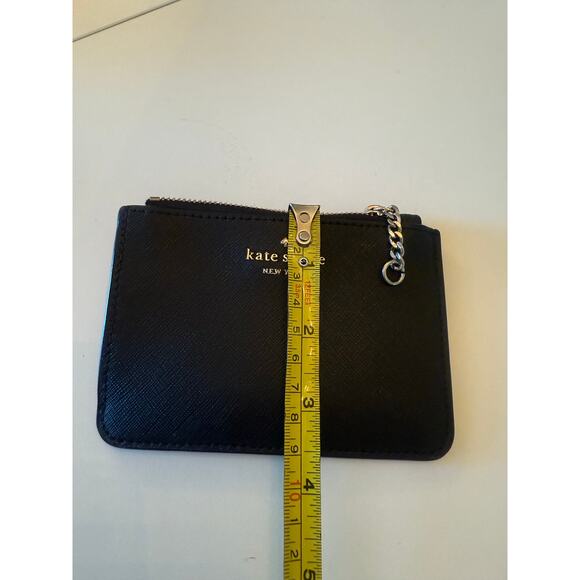 Kate Spade New York Black Saffiano Leather Zip Card Case Wallet - Picture 4 of 5
